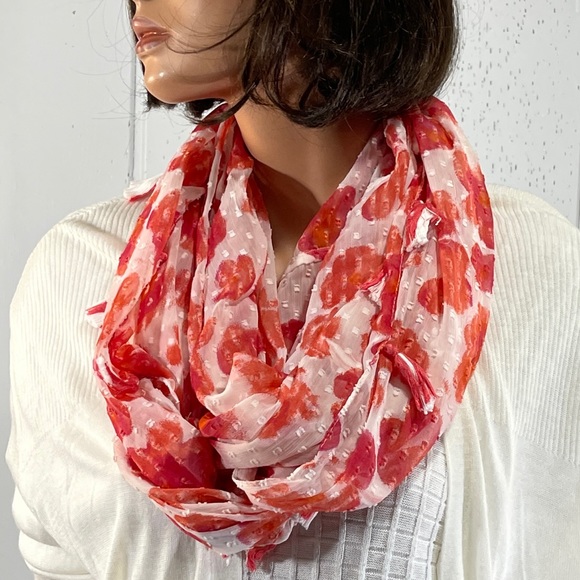 *Krazy Kat Women's Floral Infinity Scarf Tassel - Picture 1 of 7